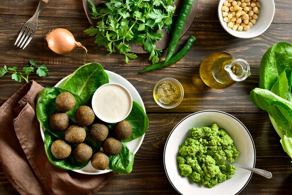 Comment faire des falafels de pois chiches avec une sauce au yaourt et menthe ?
